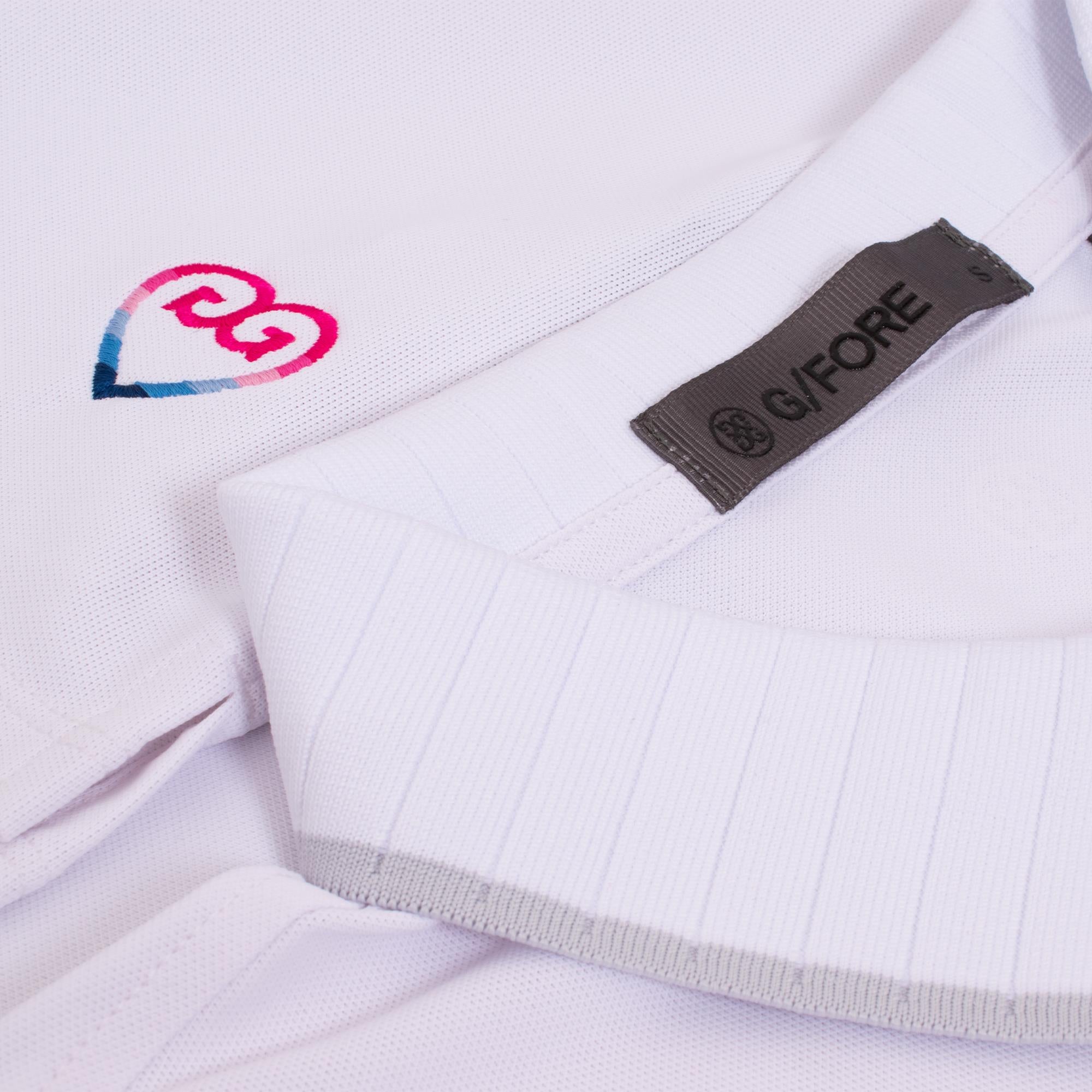 G/FORE Pleated Rib Collar Gradient Heart Ladies Sleeveless Golf Polo Snow